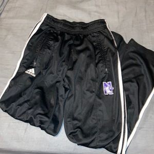 Adidas Track Pants with Northwestern Logo - size small